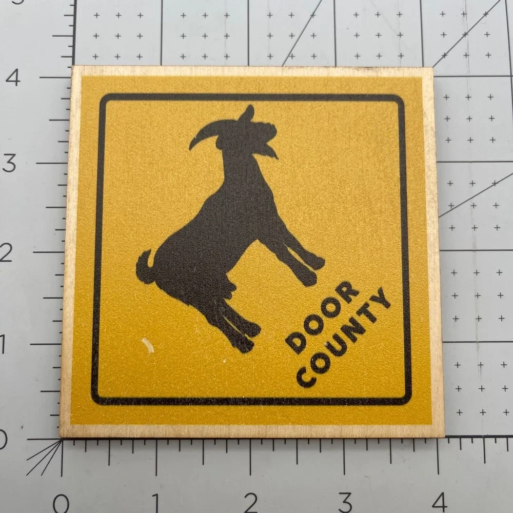Metal and‎ Wood Co Coaster Door County Wisconsin Goat Crossing